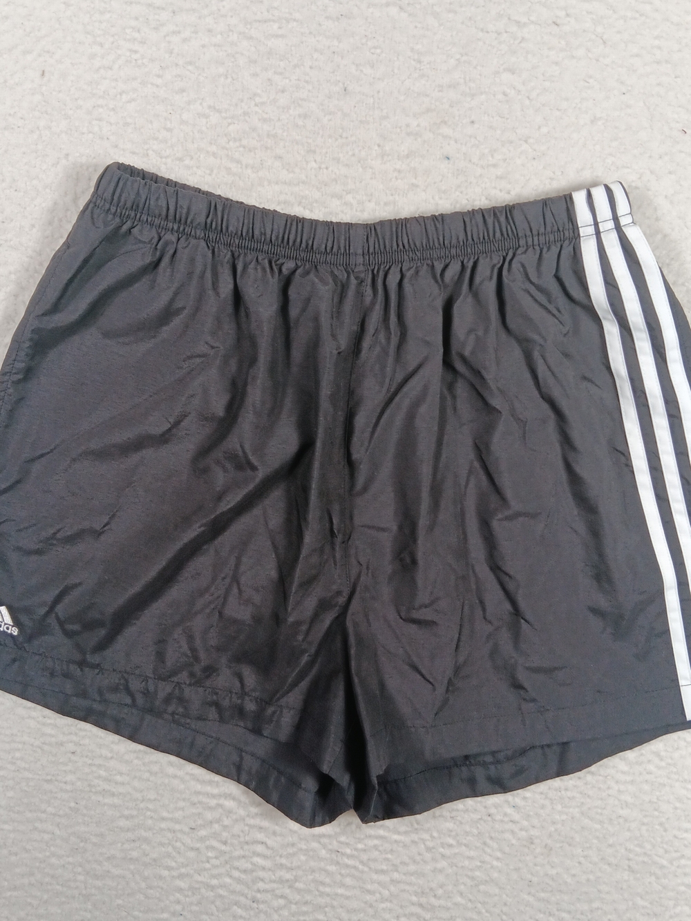 Vintage 00s Adidas Shorts Mens Large Black 3" Inseam Striped Running Soccer